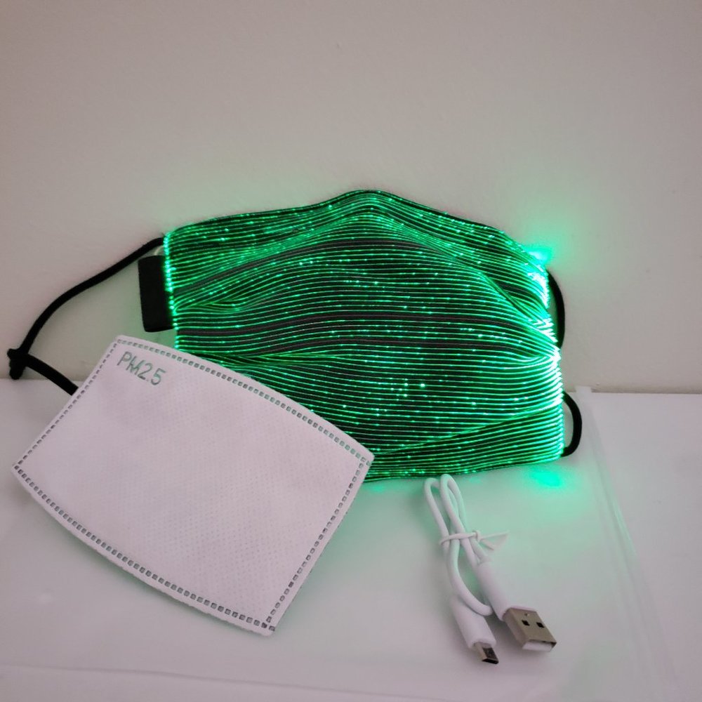 KIDS LED Rave Mask 7 Color Light up Face Mask Luminous Mask for Face Mask（Black） - Picture 6 of 6